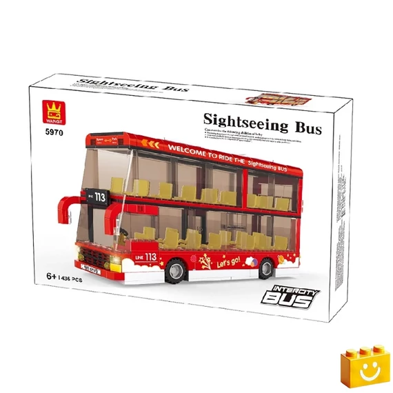 WANGE® 5970 - Városnéző kétszintes busz építőjáték