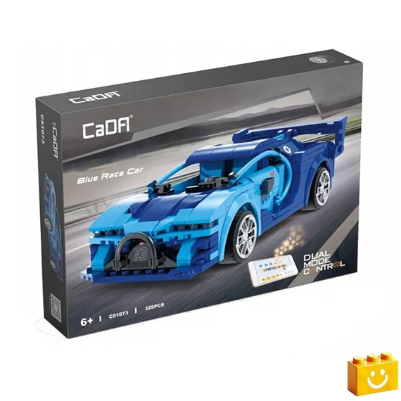 CaDA® C51073W - Távirányítós Kék versenyautó építőjáték