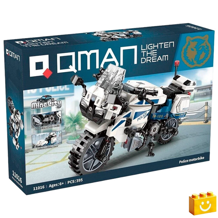 QMAN® 11016 - Rendőrmotor építőjáték